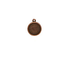 Nunn Design Antique Copper (plated) Mini Circle Frame Charm 15x17mm