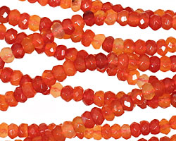 Carnelian (natural-orange) Faceted Rondelle 4-4.5mm