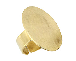 Brass Adjustable Oval Ring 31x23mm