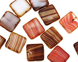 Czech Glass Cinnamon Raisin Square 10mm