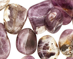 Dogtooth Amethyst Flat Polished Pebble Drop Graduated 8-24x10-39mm