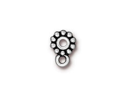 TierraCast Antique Silver (plated) Large Hole Beaded Heishi w/ Loop 9x13mm