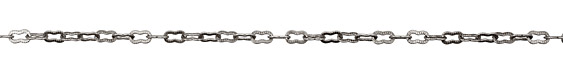 Antique Silver (plated) Etched Peanut Chain