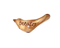 Kylie Parry Ceramic Goldenrod "Create" Bird 10-12x28-30mm