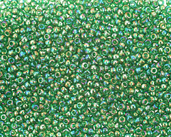 TOHO Transparent Rainbow Grass Green Round 11/0 Seed Bead