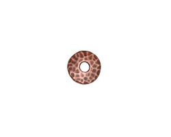 TierraCast Antique Copper (plated) Large Hole Hammered Bead Cap 2x9mm