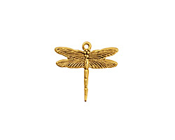Stampt Antique Gold (plated) Dragonfly Charm 16x15.5mm