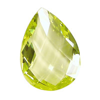 Lemon Ice Faceted Flat Teardrop 22x30mm