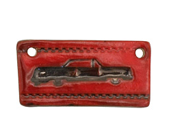 Earthenwood Studio Ceramic Red Hotrod Car Link 36x18mm