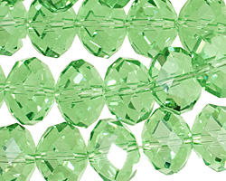 Peridot Crystal Faceted Rondelle 14mm