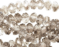 Luster Silver Crystal Faceted Rondelle 8mm