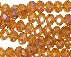 Medium Topaz AB Crystal Faceted Rondelle 8mm