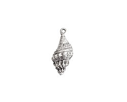 Nunn Design Antique Silver (plated) Trumpet Shell Charm 9x21mm