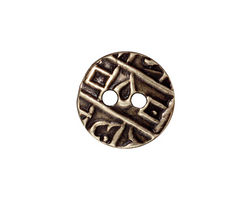 TierraCast Antique Brass (plated) Round Coin Button 18mm