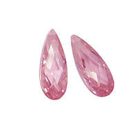 Pink Peony Faceted Flat Teardrop 7x18mm