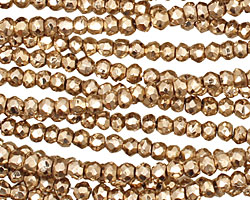 Golden Pyrite Faceted Rondelle 4mm