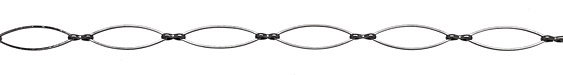 Gunmetal (plated) Horse Eye with Pinched Link Chain