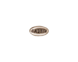 TierraCast Antique Rhodium (plated) Faith Word Bead 11x6mm