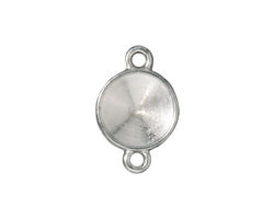 TierraCast Rhodium (plated) Plain Round Frame Link 22x14mm