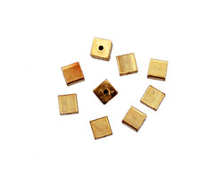 Memory Wire Gold (plated) Cube Endcap 4mm