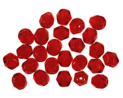 Czech Fire Polished Glass Ruby Round 6mm