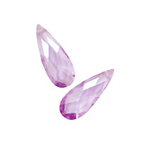 Lilac Faceted Flat Teardrop 7x18mm