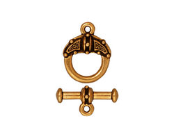 TierraCast Antique Gold (plated) Celtic Toggle Clasp 12x16mm