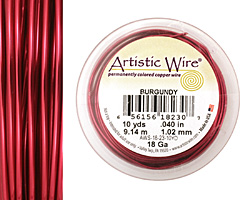 Artistic Wire Burgundy 18 gauge, 10 yards