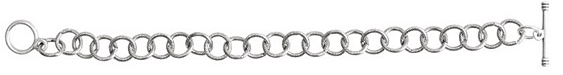 Nunn Design Antique Silver (plated) Loop Chain Charm Bracelet 8 1/2"