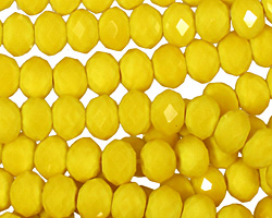 Vintage Yellow Crystal Faceted Rondelle 8mm