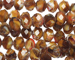 Pecan Pie Crystal Faceted Rondelle 8mm