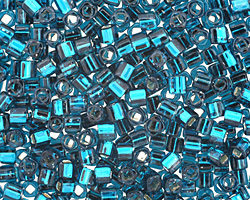 TOHO Teal (with Silver Lining) Cube 3mm Seed Bead