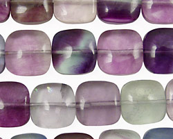 Rainbow Fluorite Puff Square 12mm