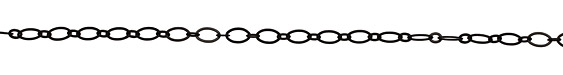 Matte Black (plated) Flat Horse Eye & Oval Ring Chain
