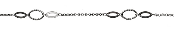 Gunmetal Roped Oval & Horse Eye w/ Rollo Chain