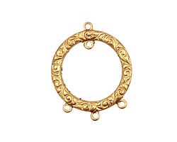 Brass Scrolling Gypsy Hoop w/ Rings Link 21x25mm