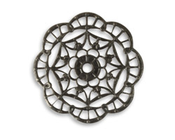 Vintaj Arte Metal Kaleidoscope Filigree Pendant 28mm