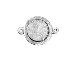 Nunn Design Antique Silver (plated) Raised Mini Circle Connector 25x13mm