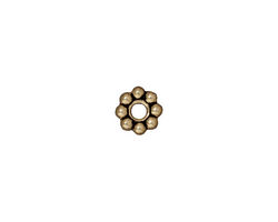 TierraCast Antique Brass (plated) Large Hole Beaded Heishi 2x8mm