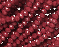 Oxblood Crystal Faceted Rondelle 4mm