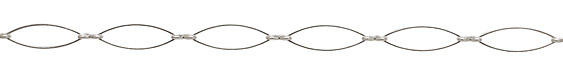 Silver (plated) Horse Eye with Pinched Link Chain