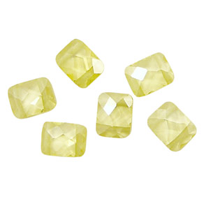 Lemon Ice Faceted Pillow (2 hole) 7x9mm