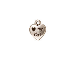 TierraCast Antique Silver (plated) Love My Cat Charm 10x12mm