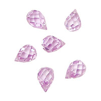 Lilac Faceted Teardrop 6x9mm