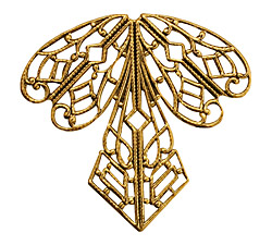Stampt Antique Gold (plated) Deco Iris Filigree 36x38mm