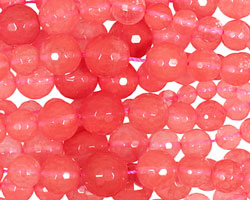 Cherry Quartz Faceted Graduated Round 6-14mm