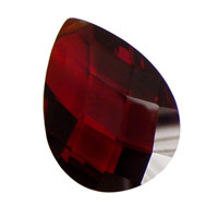 Garnet Faceted Flat Teardrop 22x30mm