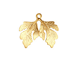 Ezel Findings Gold (plated) Twin Fig Leaves Pendant 23x19mm