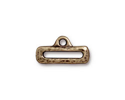 TierraCast Antique Brass (plated) Distressed Slide w/ Loop 10x19mm