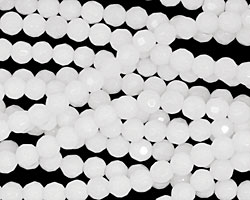 White Jade Faceted Round 4mm